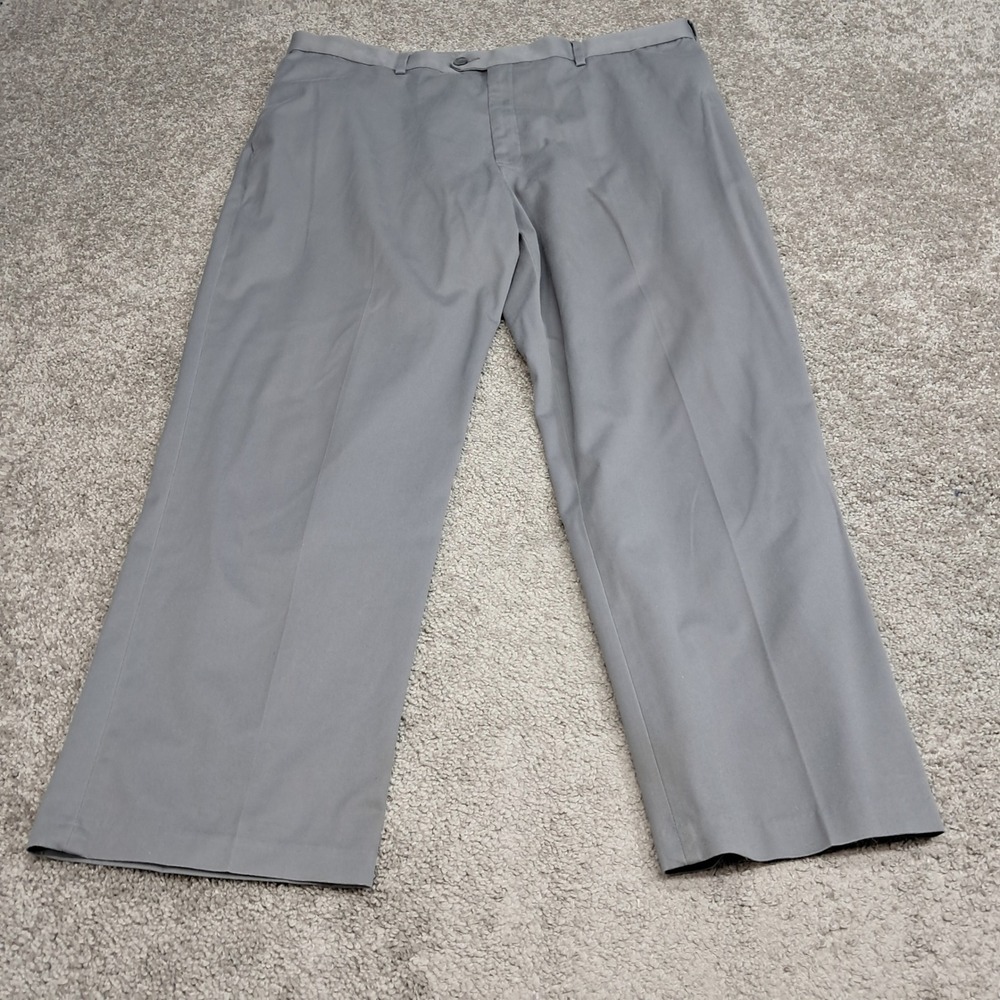 Perry Ellis Portfolio Mens Gray Flat Front Stretch Dress Pants 40x30 SA3986
